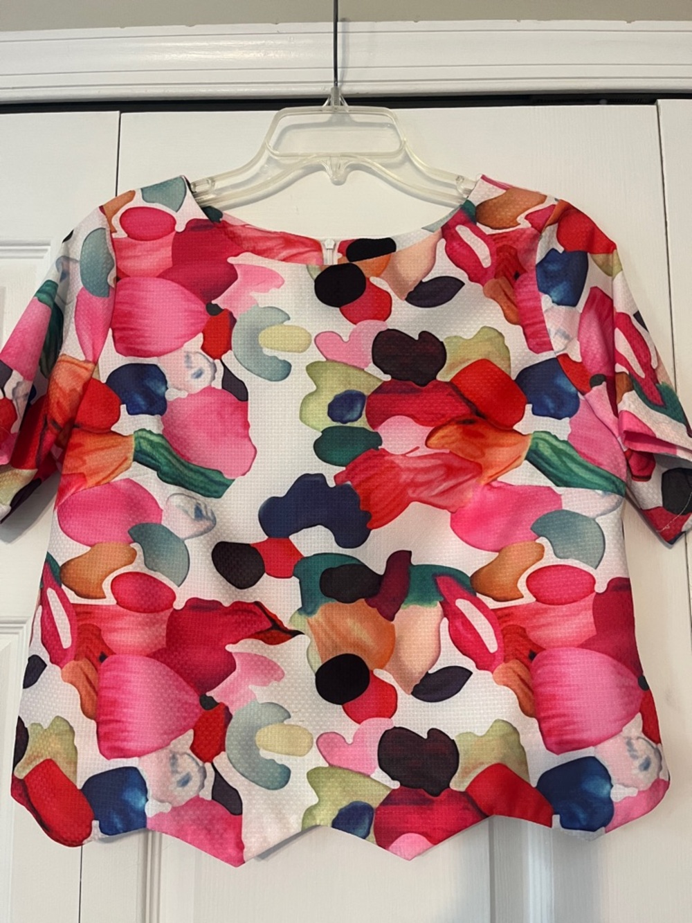 Women’s Multicolor Floral Print Top - Vibrant Pink Pattern